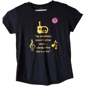 Alien Highway T Shirt Women's 2XL Black Rock And Roll Music Skull Head W/ Guitar